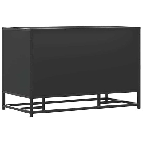 Schoenenbank 80x40x53,5 cm bewerkt hout en metaal zwart 6