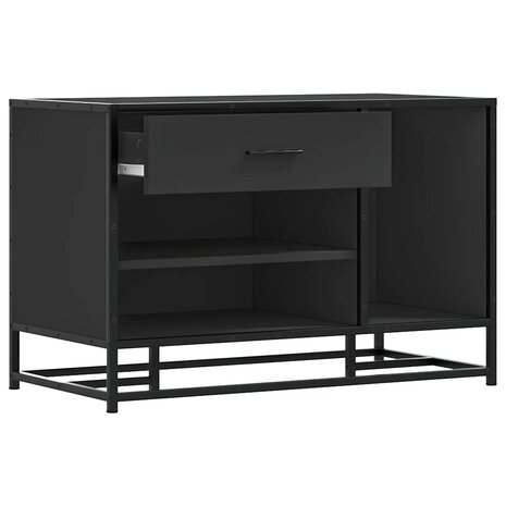 Schoenenbank 80x40x53,5 cm bewerkt hout en metaal zwart 7