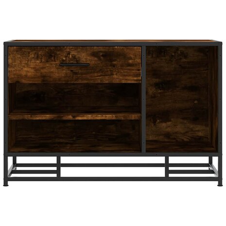 Schoenenbank 80x40x53,5 cm bewerkt hout en metaal gerookt eiken 4