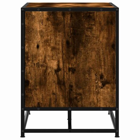 Schoenenbank 80x40x53,5 cm bewerkt hout en metaal gerookt eiken 5
