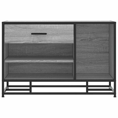 Schoenenbank 80x40x53,5 cm bewerkt hout en metaal grijs sonoma 4
