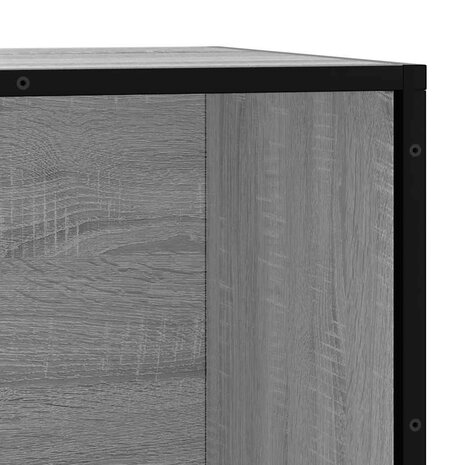 Schoenenbank 80x40x53,5 cm bewerkt hout en metaal grijs sonoma 8