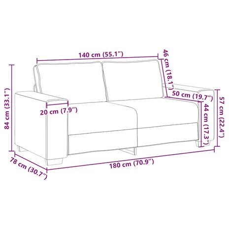 2-zitsbank Wijnrood 140 cm Stof 9