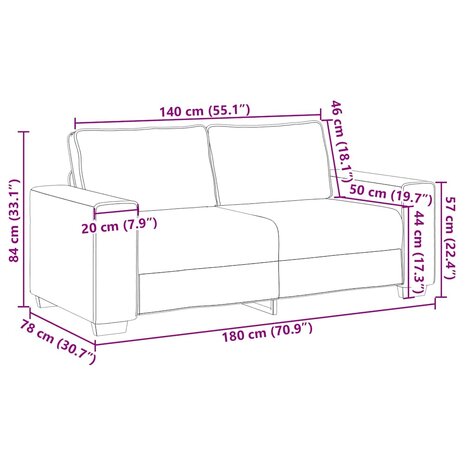 2-zitsbank Taupe 140 cm Stof 9