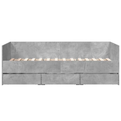 Slaapbank met lades zonder matras 90x190 cm betongrijs 4