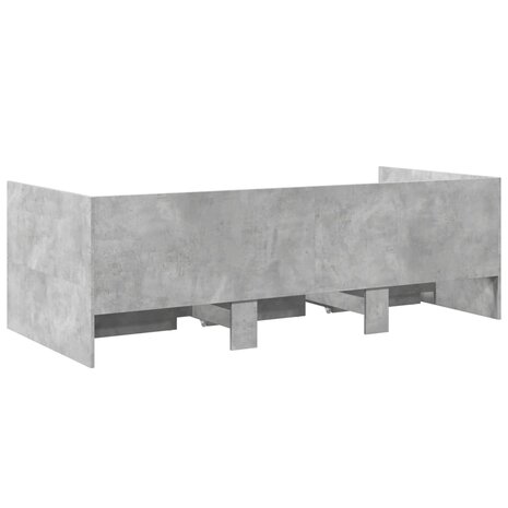 Slaapbank met lades zonder matras 90x190 cm betongrijs 6