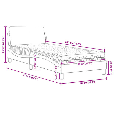 Bed met matras "Dover" fluweel donkergroen 80x200 cm 9