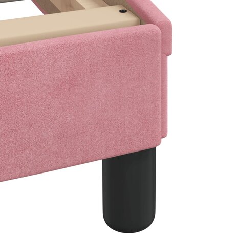 Bed met matras "Dover" fluweel roze 80x200 cm 6