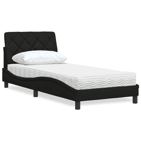 Bed met matras stof zwart 80x200 cm 1