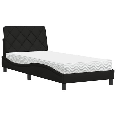 Bed met matras stof zwart 80x200 cm 2