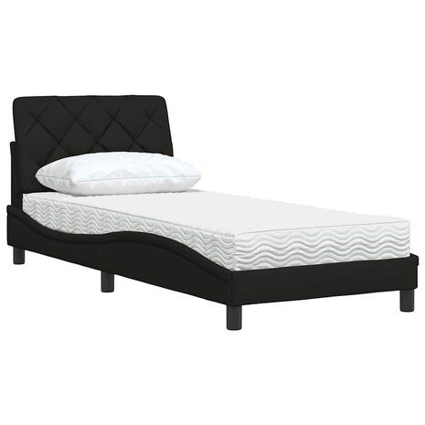 Bed met matras stof zwart 80x200 cm 4