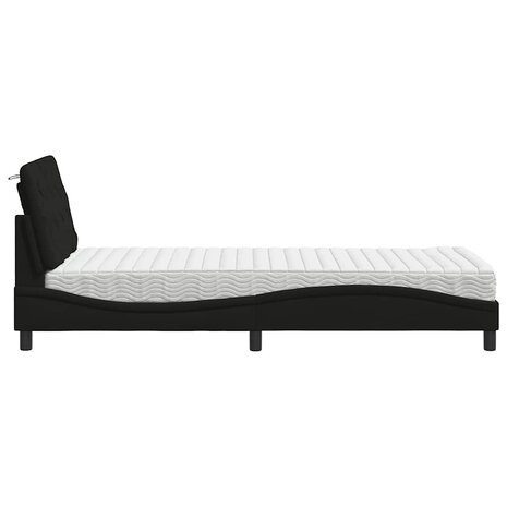 Bed met matras stof zwart 80x200 cm 6