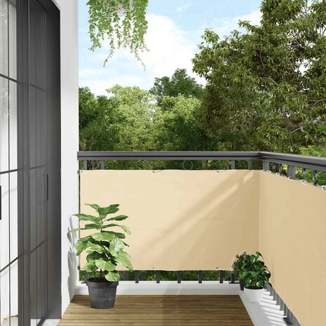 Balkonscherm 300x75 cm PVC crèmekleurig 1