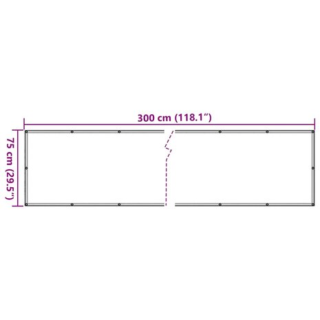 Balkonscherm 300x75 cm PVC crèmekleurig 6