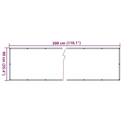 Balkonscherm 300x90 cm PVC antracietkleurig 6