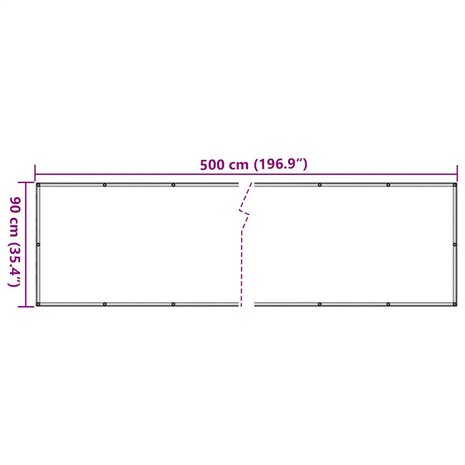 Balkonscherm 500x90 cm PVC antracietkleurig 6