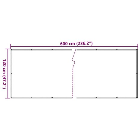 Balkonscherm 600x120 cm PVC grijs 6