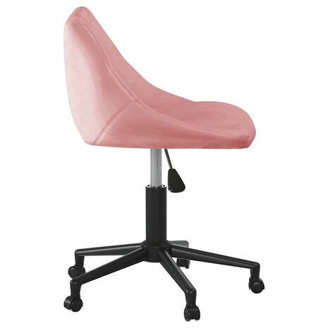 Kantoorstoel draaibaar fluweel roze 4