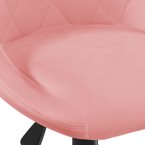 Kantoorstoel draaibaar fluweel roze 7