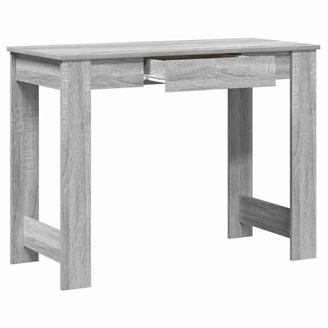 Bureau 100x45x75 cm bewerkt hout grijs sonoma eikenkleurig 5