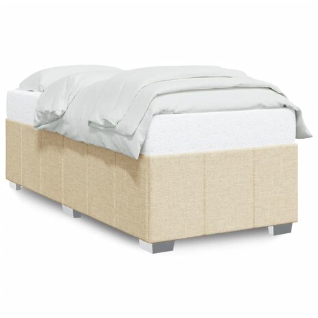 Bedframe zonder matras 90x200 cm stof crèmekleurig 2