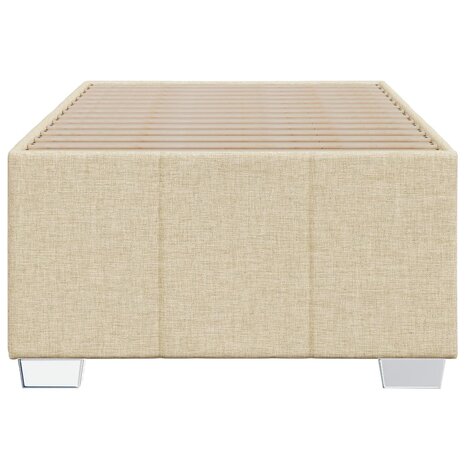 Bedframe zonder matras 90x200 cm stof crèmekleurig 4