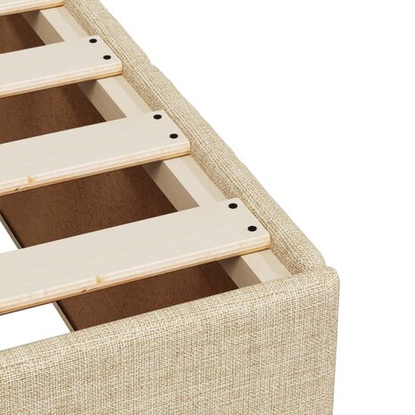Bedframe zonder matras 90x200 cm stof crèmekleurig 7