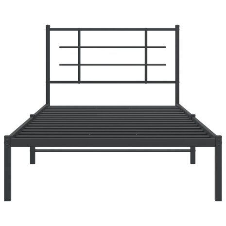 Bedframe met hoofdbord metaal zwart 100x200 cm 5