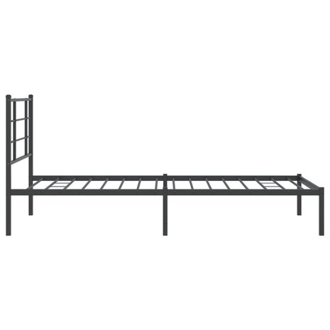 Bedframe met hoofdbord metaal zwart 100x200 cm 6