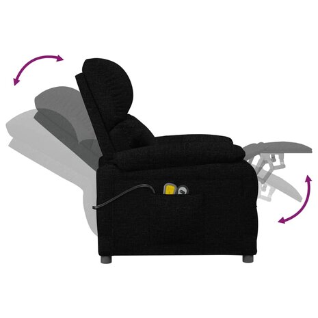 Massagestoel elektrisch stof zwart 8