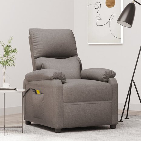 Massagestoel elektrisch stof taupe 1
