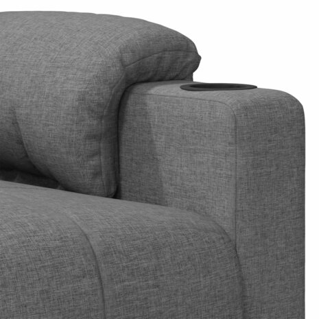 Massagestoel elektrisch stof lichtgrijs 9