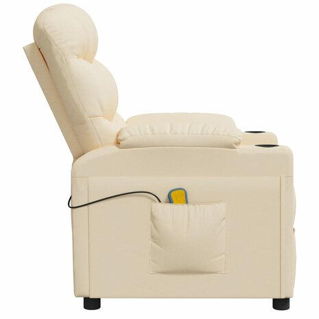 Massagestoel elektrisch stof crèmekleurig 4