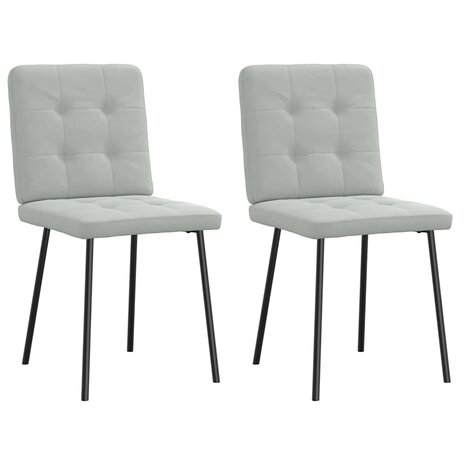 Eetkamerstoelen 2 st fluweel lichtgrijs 1