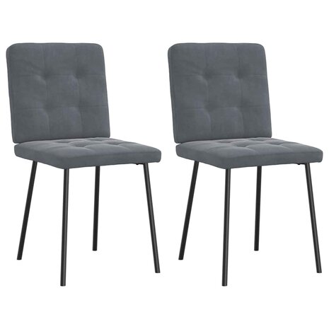 Eetkamerstoelen 2 st fluweel donkergrijs 1