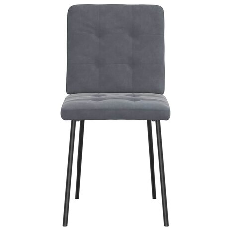 Eetkamerstoelen 2 st fluweel donkergrijs 4
