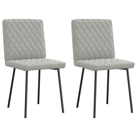 Eetkamerstoelen 2 st fluweel lichtgrijs 1