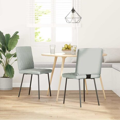 Eetkamerstoelen 2 st fluweel lichtgrijs 2