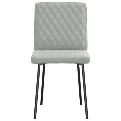 Eetkamerstoelen 2 st fluweel lichtgrijs 3