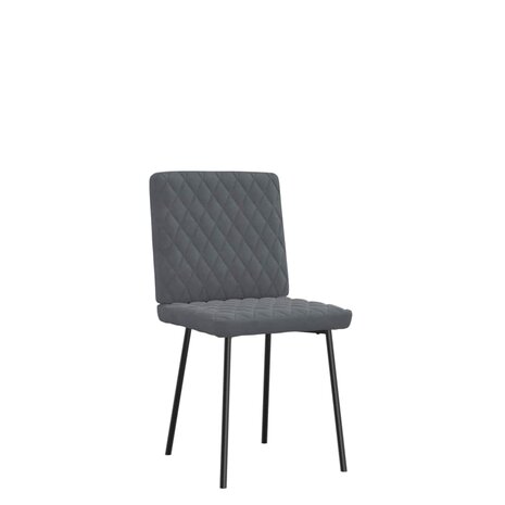 Eetkamerstoelen 2 st fluweel donkergrijs 4
