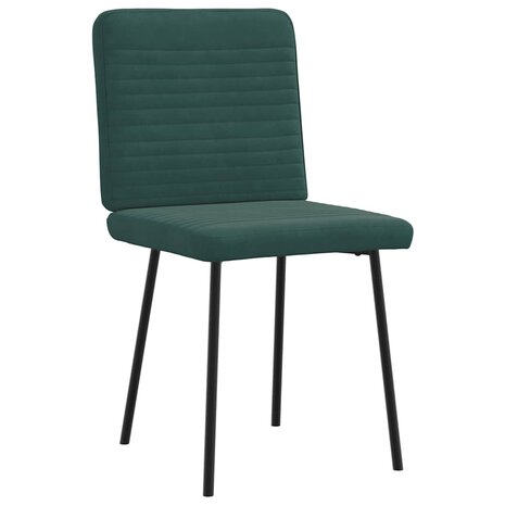 Eetkamerstoelen 2 st fluweel donkergroen 3