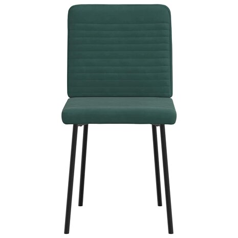 Eetkamerstoelen 2 st fluweel donkergroen 4