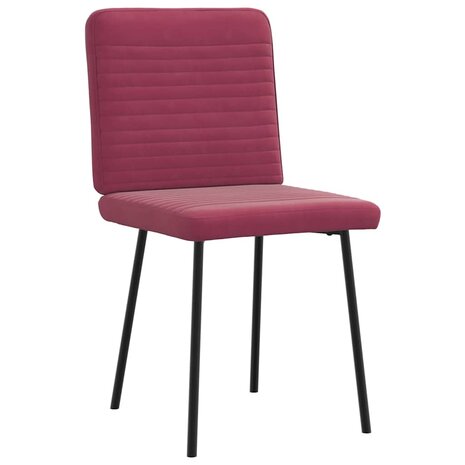 Eetkamerstoelen 2 st fluweel wijnrood 3