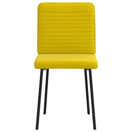 Eetkamerstoelen 2 st fluweel geel 4