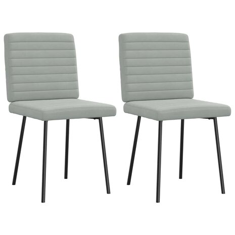 Eetkamerstoelen 2 st fluweel lichtgrijs 2