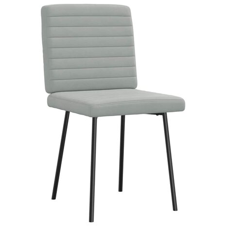 Eetkamerstoelen 2 st fluweel lichtgrijs 4