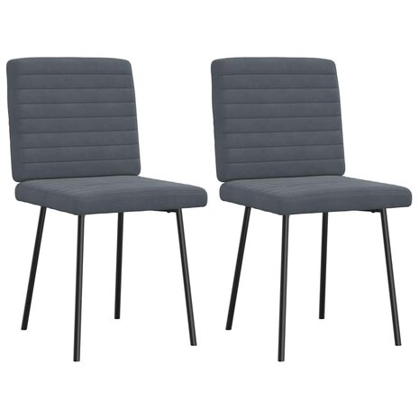 Eetkamerstoelen 2 st fluweel donkergrijs 2