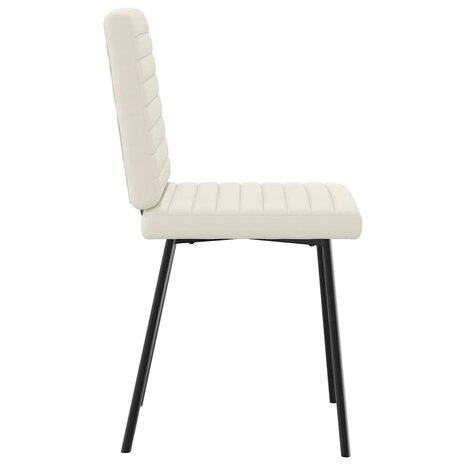 Eetkamerstoelen 2 st fluweel crèmekleurig 5