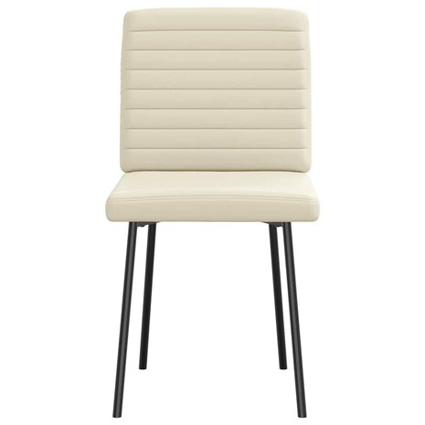 Eetkamerstoelen 2 st kunstleer crèmekleurig 4