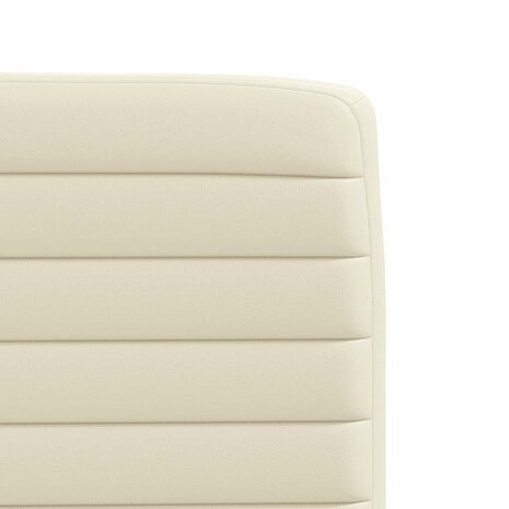 Eetkamerstoelen 2 st kunstleer crèmekleurig 7
